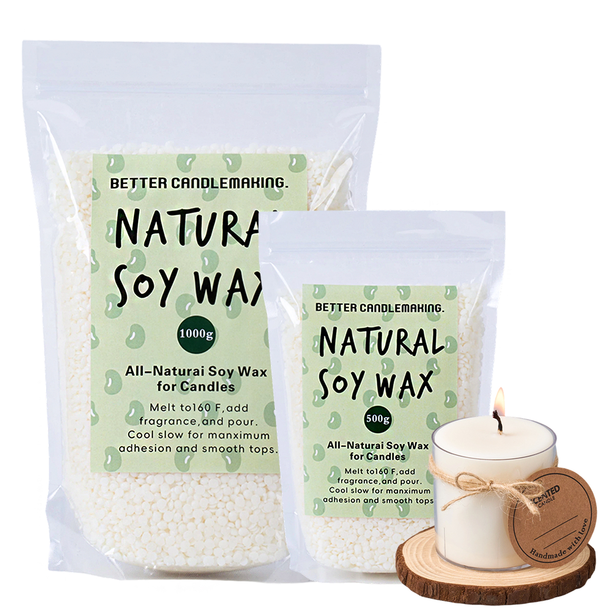 Candle Supplies Wholesale - 500g/1000g Natural Soy Wax DIY Handmade