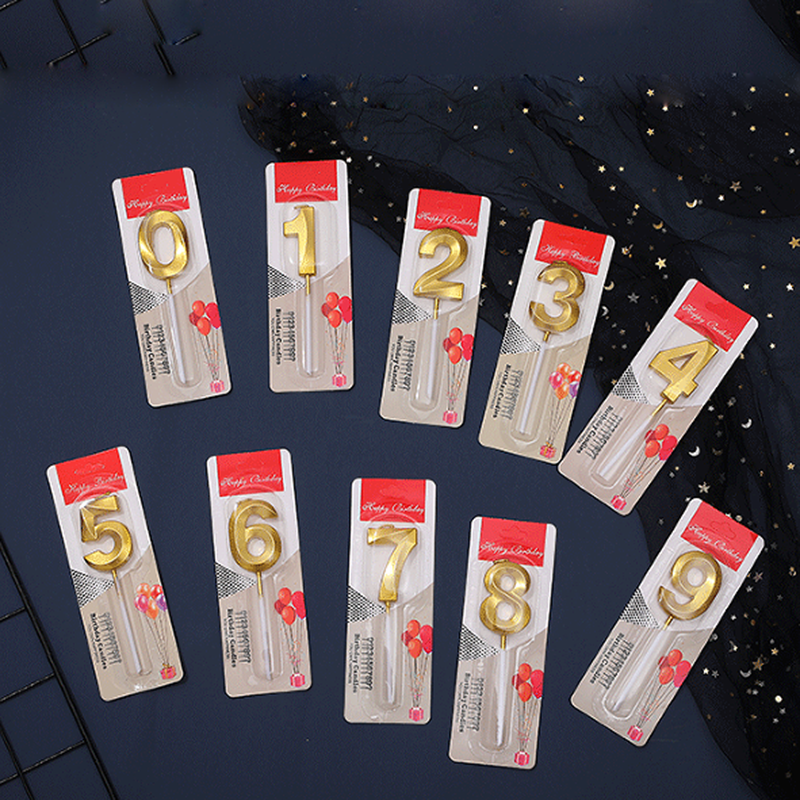 Candle Supplies In Bulk - 50pcs/lot Wholesale Gilding Number 0-9 Sweet