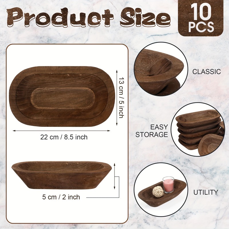 10 Packs Wooden Dough Bowls, f - Candle Supplies In Bulk incelemesi ve fiyatı
